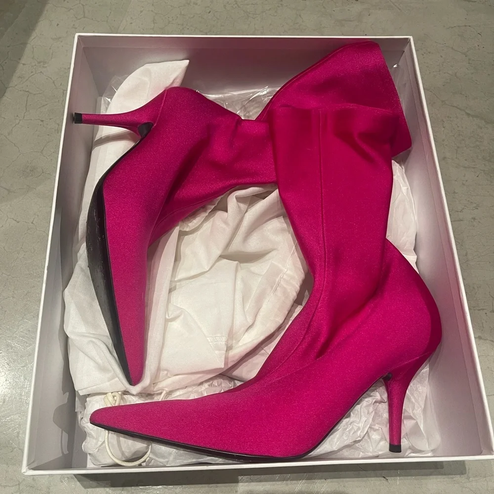 BALENCIAGA sz 37 Pink Midcalf Sock Knife Boots - Picture 6 of 8